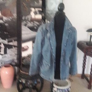 Blue Jean Jacket with Turquoise Size 16
